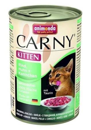 ANIMONDA Carny Kitten chuť: hovädzie, kuracie a králičie 400g