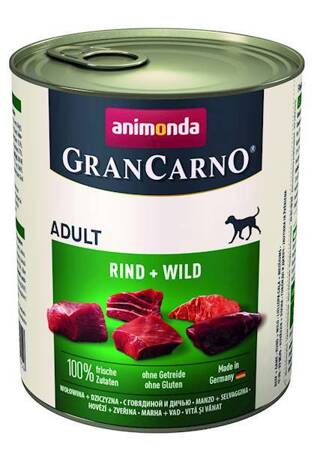 ANIMONDA GranCarno Adult dog taste: hovädzie mäso a zverina 800g