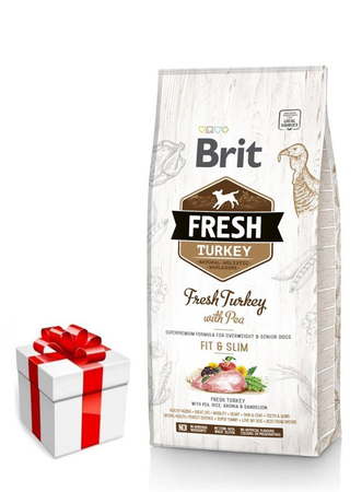 Brit Dog Fresh Turkey & Pea Light Fit & Slim 12 kg + prekvapenie pre vášho psa ZDARMA