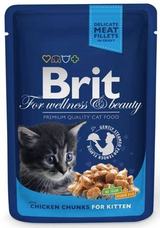 Brit cat Kitten kapsičky s kuracími kúskami v omáčke 100 g