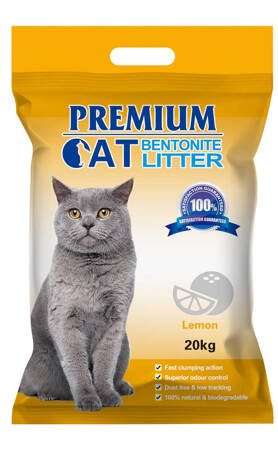 Premium Cat Clumping Bentonite Litter - Citrón pre mačky 20kg