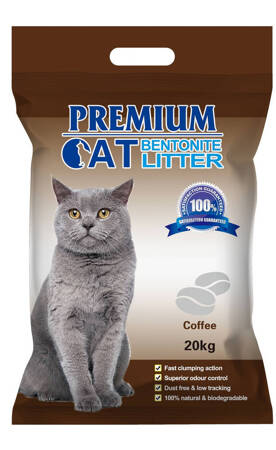 Premium Cat Clumping Bentonite Litter - Káva pre mačky 20kg