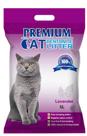Premium Cat Clumping Bentonite Litter - Levanduľa pre mačky 5L